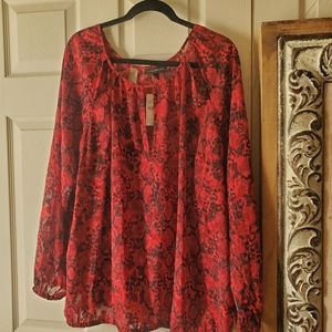 Lane Bryant Red & Black blouse- NEW!